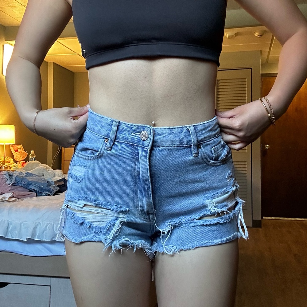 PacSun Blue Distressed Jean Shorts